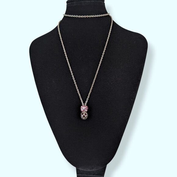 (2/$20) Red & Pink Ball Pendant Infinity Necklace - Picture 2 of 4
